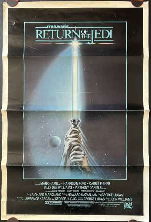 Return Of The Jedi Movie Poster Original One Sheet 1983 Advance Saber Art
