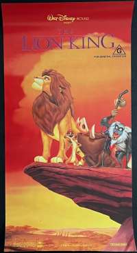 The Lion King Poster Original Daybill ROLLED Disney Animated Cast Characters Art