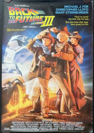 Back To The Future Part 3 Movie Poster Original One Sheet Michael J Fox