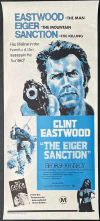The Eiger Sanction Poster Original Daybill Rare Blue Art 1975 Clint Eastwood