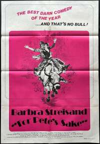 For Pete's Sake Poster Original One Sheet Rare 1974 Barbara Streisand