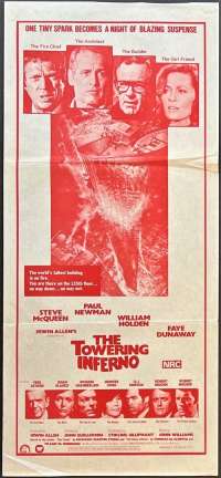 The Towering Inferno Poster Original Daybill Re-Issue Duo Tone Art Steve McQueen