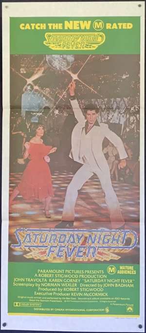 Saturday Night Fever Poster Original Daybill 1979 Re-Issue John Travolta Bee Gees