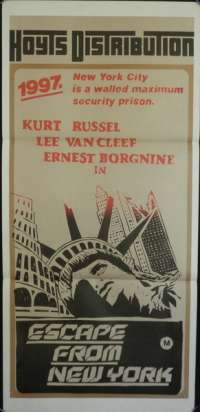 Escape From New York Movie Poster Daybill Style B Art Kurt Russell Lee Van Cleef