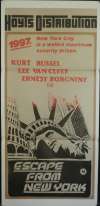 Escape From New York Movie Poster Daybill Style B Art Kurt Russell Lee Van Cleef