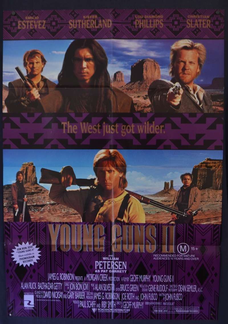 All About Movies Young Guns 2 Poster Original One Sheet 1990 Emilo Estevez Kiefer Sutherland