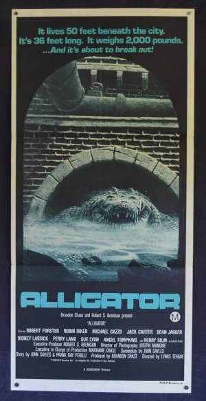 Alligator Movie Poster Original Daybill 1980 Robert Forster Robin Riker