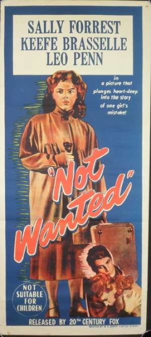 Not Wanted Movie Poster Original Daybill 1949 Leo Penn Sally Forrest