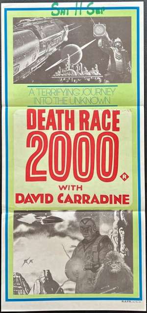 Death Race 2000 Poster Original Daybill 1975 Carradine Stallone Different Art