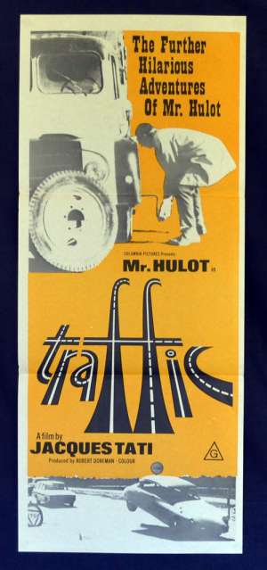 Traffic 1971 Daybill movie poster Jacquess Tati Mr. Hulot
