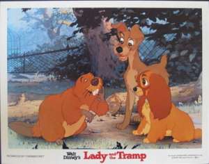 Lady And The Tramp Lobby Card Disney 1980 Re-Issue