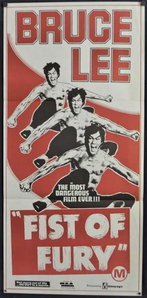 Fist Of Fury Poster Original Daybill 1980s Re-Release Bruce Lee