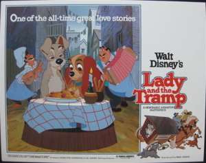 Lady And The Tramp Lobby Card Disney 1980 Re-Issue