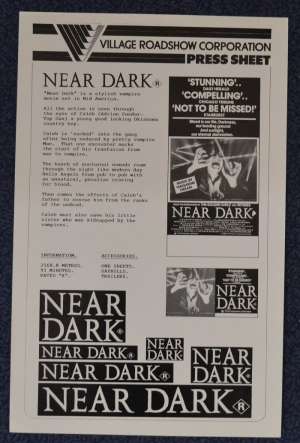 Near Dark 1987 Movie Press Sheet Vampire Horror Kathryn Bigelow