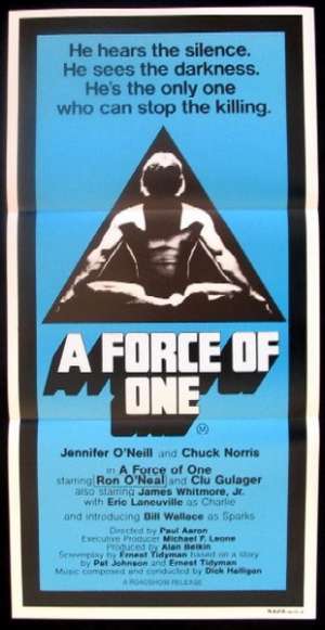 A Force Of One Poster Original Daybill 1979 Chuck Norris Martial Arts