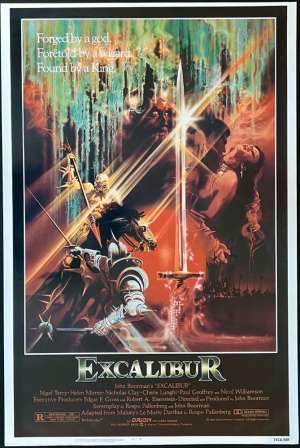 Excalibur Poster One Sheet REPRINT 1981 Helen Mirren Nigel Terry King Arthur