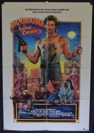 Big Trouble In Little China Movie Poster Original One Sheet Kurt Russell John Carpenter