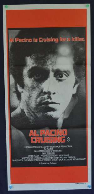 Cruising movie poster Daybill Al Pacino Paul Sorvino Karen Allen