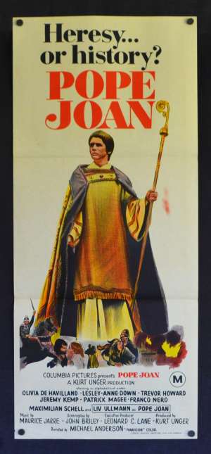 Pope Joan Poster Original Daybill 1972 Liv Ullmann Olivia de Havilland Franco Nero