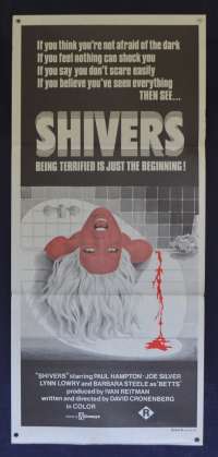 Shivers 1975 Movie Poster Original Daybill aka The Parasite Murders David Cronenberg