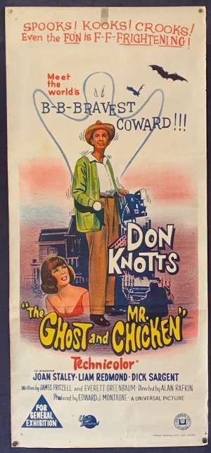 The Ghost And Mr. Chicken Poster Original Daybill 1966 Don Knotts Joan Staley