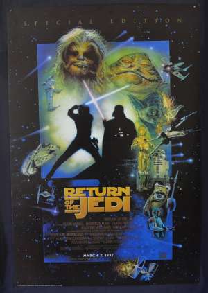 Return Of The Jedi Poster One Sheet Reprint 1997 Special Edition Struzan Art