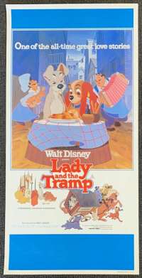 Lady And The Tramp Movie Poster Original Daybill ROLLED 1980 Re-Issue Disney