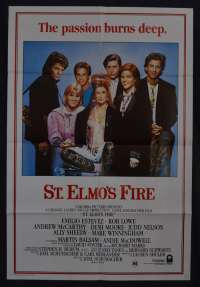 St.Elmo&#039;s Fire Movie Poster Original One Sheet 1985 Emilio Estevez Demi Moore