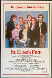 St.Elmo's Fire Movie Poster Original One Sheet 1985 Emilio Estevez Demi Moore