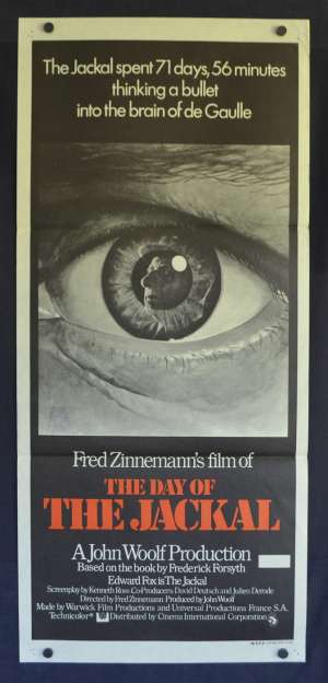 The Day Of The Jackal Poster Original Daybill 1973 Edward Fox Fred Zinnemann