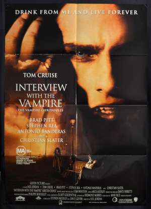 Interview With The Vampire Poster Original One Sheet 1994 Tom Cruise Brad Pitt