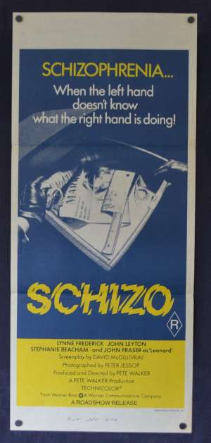Schizo Poster Original Daybill RARE 1976 Horror Slasher Lynne Frederick