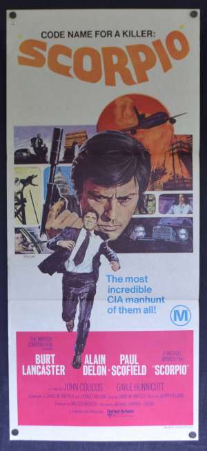 Scorpio Daybill Movie Poster Original 1973 Burt Lancaster Paul Scofield CIA