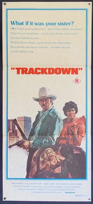 Trackdown Daybill Movie Poster Original 1976 James Mitchum Anne Archer