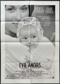 Evil Angels Poster Original One Sheet 1988 aka Cry In The Dark Meryl Streep Sam Neil