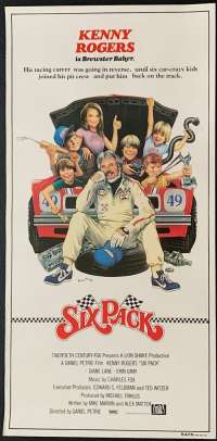 Six Pack Movie Poster Original Daybill Rolled NEVER Folded Kenny Rogers