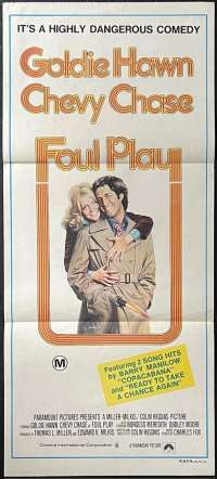 Foul Play Poster Original Daybill 1978 Chevy Chase Goldie Hawn Dudley Moore