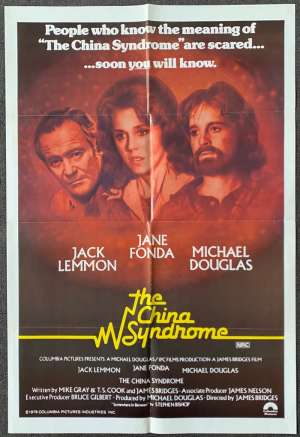 The China Syndrome Movie Poster Original One Sheet Jane Fonda Jack Lemmon