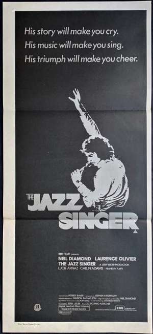 The Jazz Singer Poster Original Daybill 1980 Neil Diamond Laurence Olivier