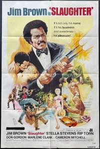 Slaughter Poster Original USA One Sheet 1972 Jim Brown Blaxploitation