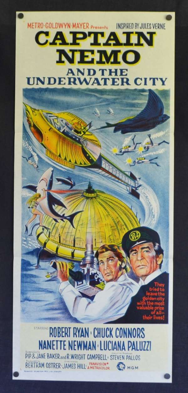 Captain Nemo and the Underwater City Poster 10x8 Photo 1969 
