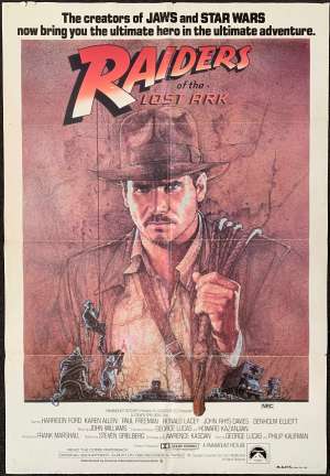 Raiders Of The Lost Ark Poster Original One Sheet 1981 Harrison Ford Indiana Jones