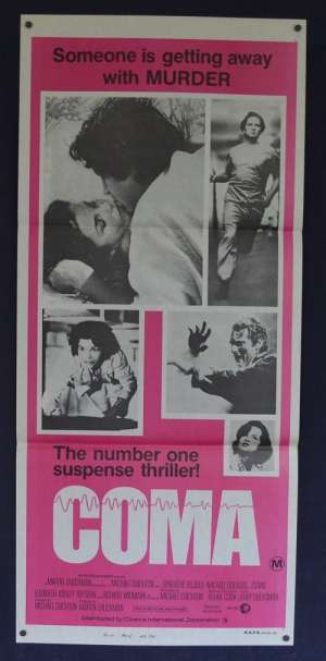 Coma 1978 Daybill movie poster Michael Douglas Genevieve Bujold