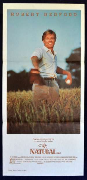 The Natural Movie Poster Daybill Robert Redford Baseball Robert Duvall