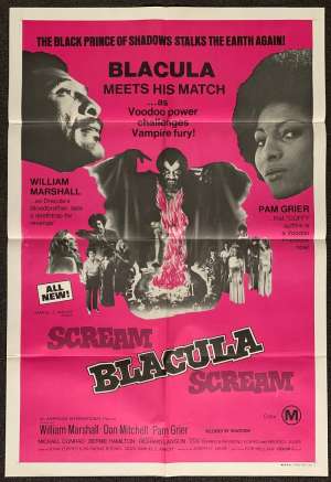 Scream Blaclua Scream Poster Original One Sheet 1973 Vampires Blaxploitation