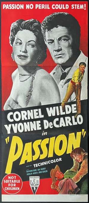 Passion 1954 Daybill movie poster RKO Cornel Wilde Yvonne De Carlo stone litho