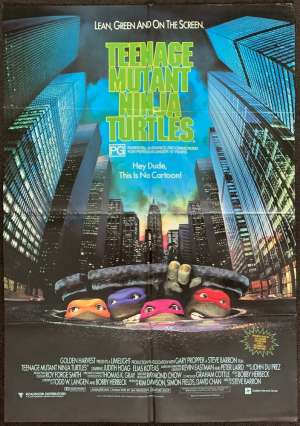Teenage Mutant Ninja Turtles Poster Original One Sheet 1990 TMNT Superhero