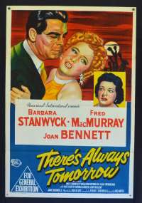 There&#039;s Always Tomorrow 1956 One Sheet Movie Poster Barbara Stanwyck Fred MacMurray