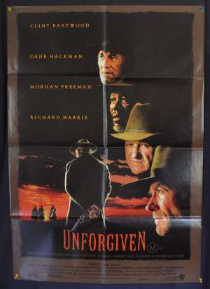 Unforgiven Poster Original One Sheet 1992 Clint Eastwood Western