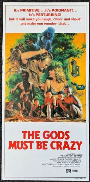 The Gods Must Be Crazy Poster Original Daybill 1980 Jean Mascii Artwork